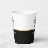 Schwarz-weiße Gold-Logos für Rechtsangelegenheiten Pappbecher (Rechts)