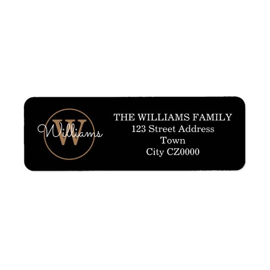 Schwarz-weiße Goldadresse für das moderne Script M (Vorne)