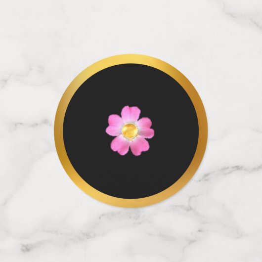 Schwarz-weiße Goldene Feier Konfetti (Klein Vorderseite)