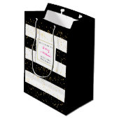 Schwarz-weiße Goldhochzeit außerhalb der Stadt Wil Mittlere Geschenktüte (Rückseite Schrägansicht)