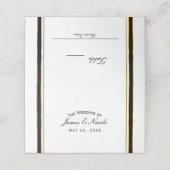 Schwarz-weiße Goldklasse Elegante Tischnummer Platzkarte (Außenseite Aufgefaltet)