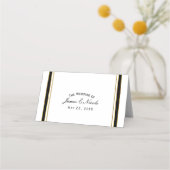 Schwarz-weiße Goldklasse Elegante Tischnummer Platzkarte (Vorderseite)