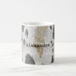 Schwarz-weiße Goldkühe Kaffeetasse