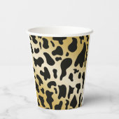 Schwarz-weiße Goldkühe-Spots & Horseshoe zum Gebur Pappbecher (Rückseite)