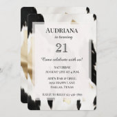 Schwarz-weiße Goldkühe Südwest Geburtstag Einladung (Vorne/Hinten)