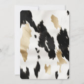 Schwarz-weiße Goldkühe Südwest Geburtstag Einladung (Rückseite)