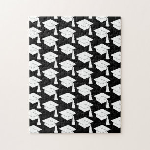 Schwarz-weiße Grad Cap frustrierend Puzzle