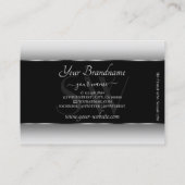 Schwarz-weiße Gradient Monogramm Silver Oval Frame Visitenkarte (Rückseite)
