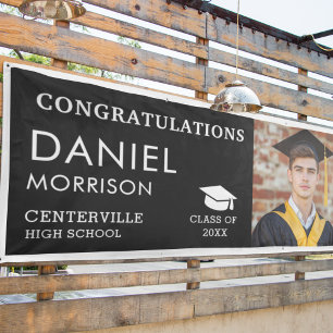 Schwarz-weiße-Graduate-Klasse des Abschlusses Banner