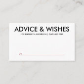 Schwarz-weiße Graduate Student Graduation Party Hinweiskarte (Vorderseite)