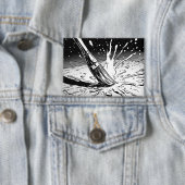 Schwarz-weiße Grafikstil-Pinsel-Farbfleck Button (Insitu)