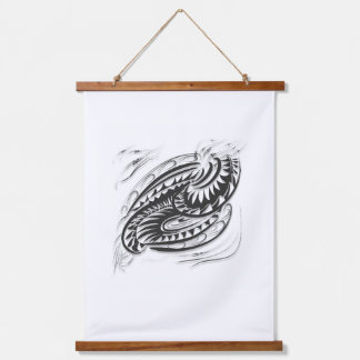 Schwarz-weiße grafische Wandkunst im Inneren