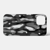Schwarz-weiße Graue Camouflage Abstraktes Muster Case-Mate iPhone Hülle (Rückseite (Horizontal))