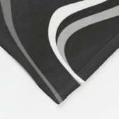 Schwarz-weiße graue Damaskus abstrakte Wirbel Mono Fleecedecke (Ecke)