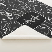 Schwarz-weiße graue Damaskus abstrakte Wirbel Mono Sherpadecke (3/4)