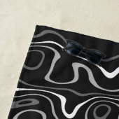 Schwarz-weiße graue Damaskus abstrakte Wirbel Mono Strandtuch (Beispiel)