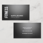Schwarz-weiße graue Fitness Moderne Visitenkarte (Vorne/Hinten)