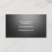 Schwarz-weiße graue Fitness Moderne Visitenkarte (Rückseite)