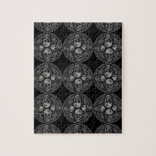 Schwarz-weiße graue Gauthügel Puzzle