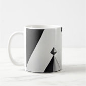Schwarz-weiße graue geometrische Formen Kaffeetasse (Links)