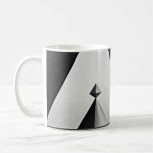 Schwarz-weiße graue geometrische Formen Kaffeetasse