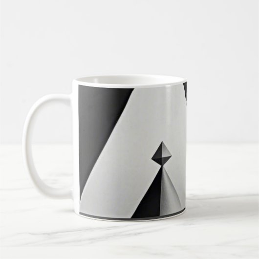Schwarz-weiße graue geometrische Formen Kaffeetasse (Links)