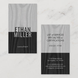 Schwarz-weiße graue Imitate Holz Moderne minimale  Visitenkarte