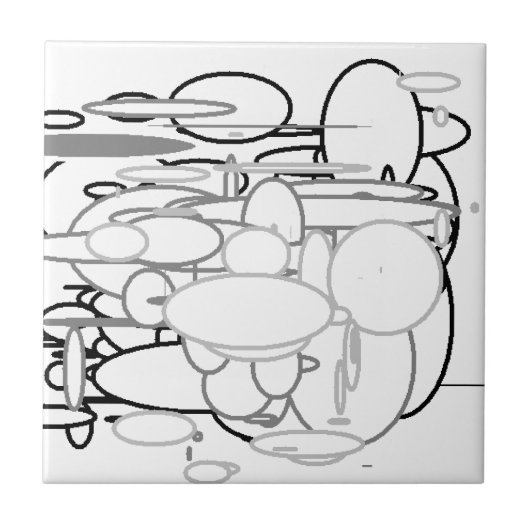 Schwarz-weiße graue Kreise, Digitale Kunst von Kin Fliese (Vorderseite)