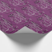 Schwarz-weiße graue Kreise, Lila Hintergrund, Kuns Geschenkpapier (Ecke)