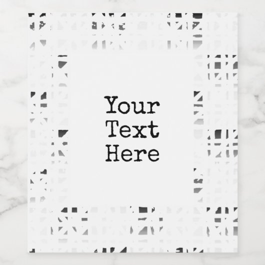 Schwarz-weiße graue Kunst, Druck 2 F/B Weinetikett (Einzelnes Label)