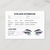 Schwarz-weiße Graue Lash Client Extension Map Visitenkarte (Rückseite)