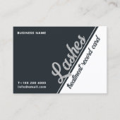 Schwarz-weiße Graue Lash Client Extension Map Visitenkarte (Vorderseite)