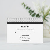 Schwarz-weiße graue Lilie Wedding RSVP Cards (Stehend Vorderseite)