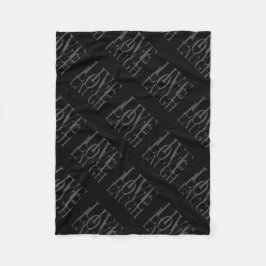 Schwarz-weiße Graue Live-Liebe Lachen Inspiration Fleecedecke