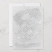 Schwarz-weiße graue, moderne Minimal-Blumenhochzei Einladung (Rückseite)