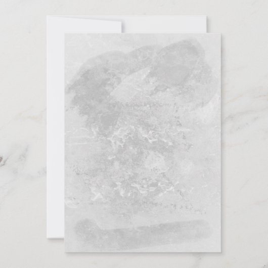 Schwarz-weiße graue, moderne Minimal-Blumenhochzei Einladung (Rückseite)