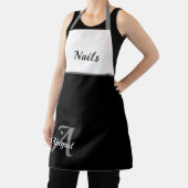 Schwarz-weiße graue Nägel mit der Schürze "Ihr Nam (InSitu)