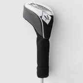 Schwarz-weiße graue Owl Monogram Name Golf Head Co Headcover (angewinkelt)