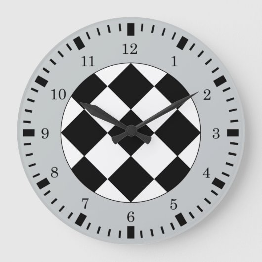 Schwarz-weiße Graue Racing Theme Wall Uhr (Vorderseite)