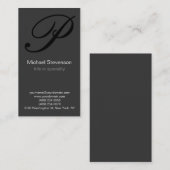Schwarz-weiße Graue Visitenkarte für das vertikale (Vorne/Hinten)