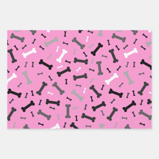 Schwarz-weiße Grauknochen Geschenkpapier Set (Vorderseite 3)