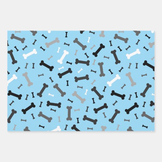Schwarz-weiße Grauknochen Geschenkpapier Set (Vorderseite)
