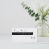 Schwarz-weiße Grauskriptfotografie-Visitenkarte Visitenkarte (Stehend Vorderseite)