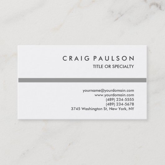 Schwarz-weiße Graustreifen-Beratergarte Visitenkarte (Vorderseite)