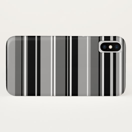 Schwarz-weiße Graustufen mit gemischtem Streifenmu Case-Mate iPhone Hülle (Rückseite (Horizontal))