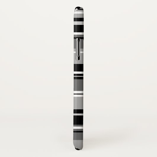 Schwarz-weiße Graustufen mit gemischtem Streifenmu Case-Mate iPhone Hülle (Hinten/Rechts)