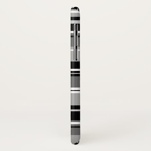 Schwarz-weiße Graustufen mit gemischtem Streifenmu Case-Mate iPhone Hülle (Hinten/Links)