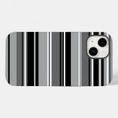 Schwarz-weiße Graustufen mit gemischtem Streifenmu Case-Mate iPhone Hülle (Rückseite (Horizontal))