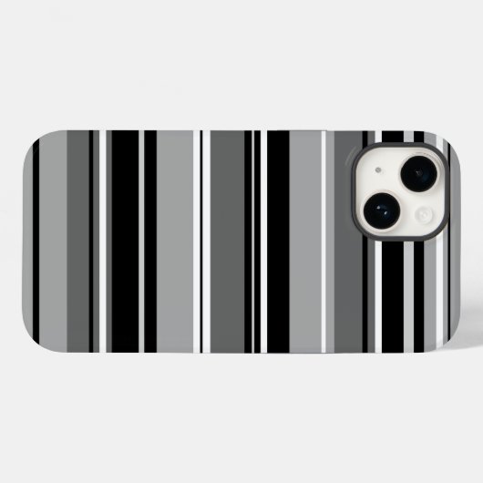 Schwarz-weiße Graustufen mit gemischtem Streifenmu Case-Mate iPhone Hülle (Rückseite (Horizontal))