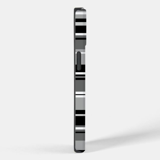 Schwarz-weiße Graustufen mit gemischtem Streifenmu Case-Mate iPhone Hülle (Rückseite / Rechts)